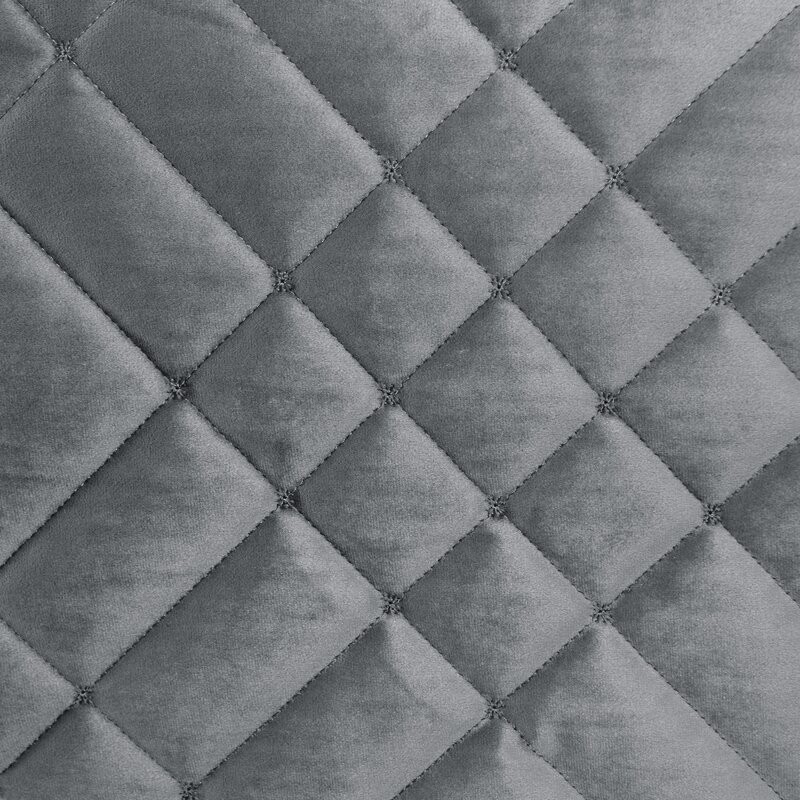 Detal narzuty Ria 6: geometryczne przeszycia w romby, kolor stalowy