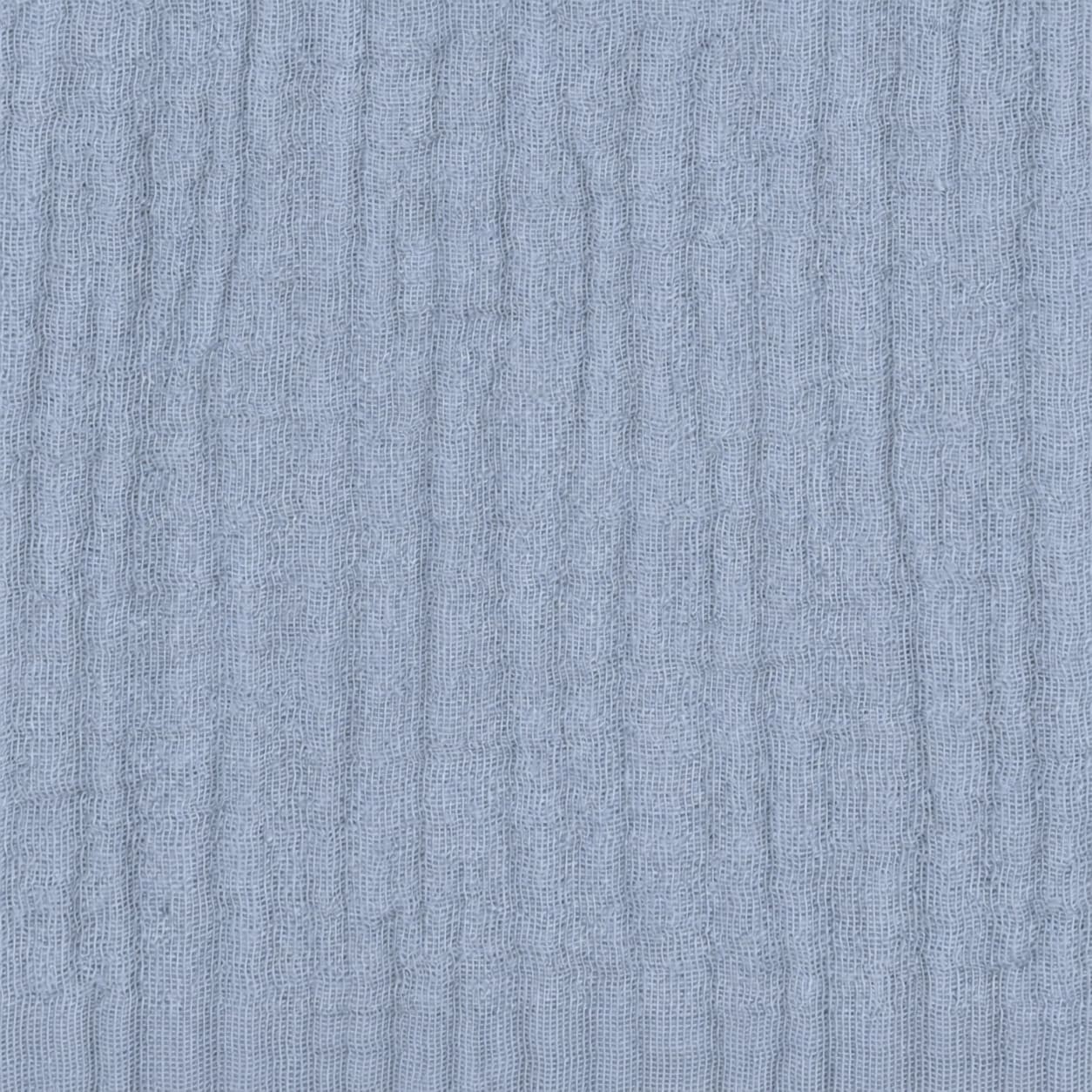Pościel 160x200 muślinowa jeans niebieska Musinella w pudełku - detale struktury bawełnianego double gauze