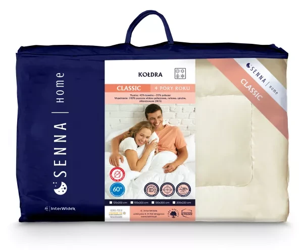 Kołdra kremowy 180x200 Classic Inter Widex - materiał, pikowanie i wygoda snu