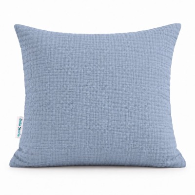 Poszewka 50x50 muślinowa jeans niebieska Musinella