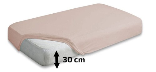 Prześcieradło wysokie beż 220x200