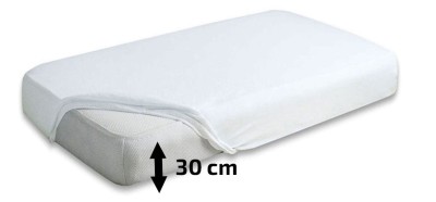 Wysokie prześcieradło Jersey 90x200x30 Premium z gumką białe Matex