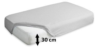 Wysokie prześcieradło Jersey 90x200x30 Premium z gumką jasnoszare Matex