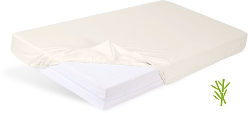 Prześcieradło bambusowe Bamboo z gumką kremowe 90x200 cm