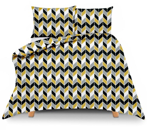 Pościel bawełniana Geometric Yellow 160x200