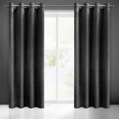 Zasłona welwet Melanie 140x250 Czarna Eurofirany