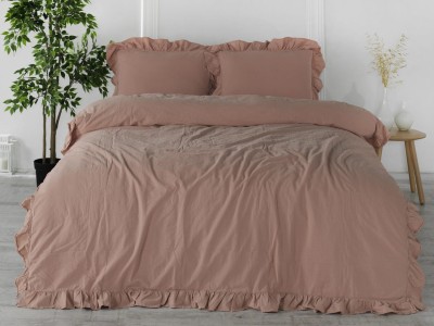 Pościel bawełniana 220x200 z falbanami Cameo Brown Darymex