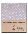 Prześcieradło bawełna 140x250 bez gumki szare w kropki