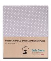 Prześcieradło bawełna 160x270 bez gumki szare w kropki