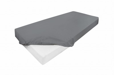 Wysokie prześcieradło 90x200+30cm jersey z lycrą szare