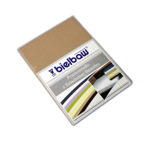 Prześcieradło bawełniane beżowe 160x200