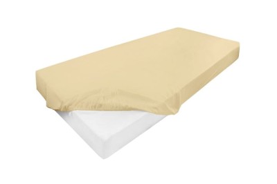 Wysokie prześcieradło 140x200+30cm jersey z lycrą kremowe