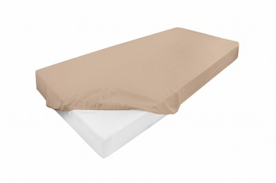 Wysokie prześcieradło 140x200+30cm jersey z lycrą beżowe