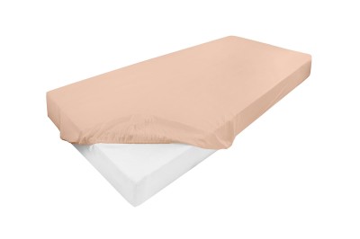 Wysokie prześcieradło 160x200+30cm jersey z lycrą jasnobeżowe