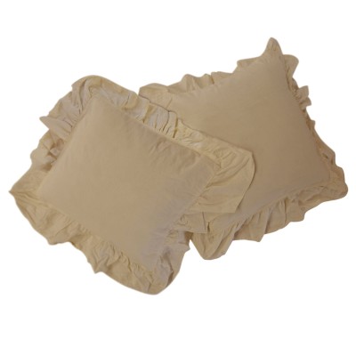 Zestaw 2 poszewek 40x40 bawełnianych z falbanami Akdeniz Beige Darymex