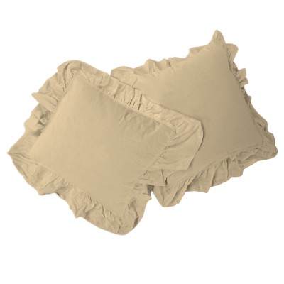 Zestaw 2 poszewek 40x40 bawełnianych z falbanami Akdeniz Cream Darymex