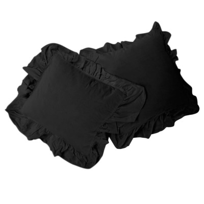 Zestaw 2 poszewek 40x40 bawełnianych z falbanami Black Darymex
