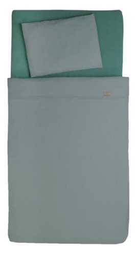 Ciemnozielona pościel z muślinu 100x135 + 40x60