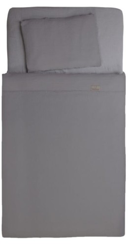 Szara pościel z muślinu 100x135 + 40x60