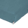 Prześcieradło 70x140 muślinowe denim dziecięce z gumką -wysokość zakładki