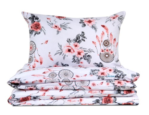 Dziecięca pościel w Łapacze Snów z kwiatami 135x100