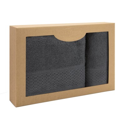 Zestaw 2 ręczników Solano Ciemny Popiel 50x90+70x140 Darymex