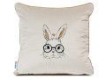 Poszewka kremowa wielkanocna z haftem zajączka 40x40