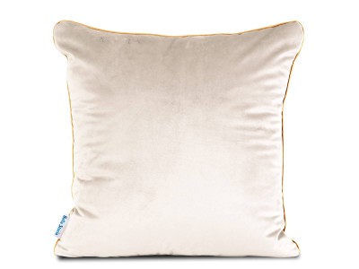 Poduszka 40x40 velvet kremowa welurowa z ozdobną wypustką