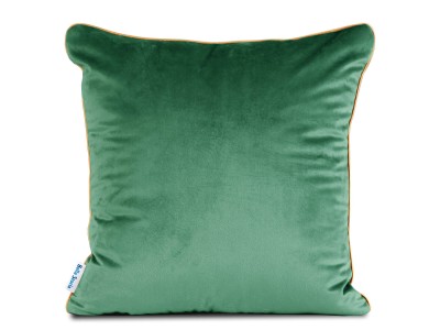 Poduszka 40x40 velvet zielona welurowa z ozdobną wypustką