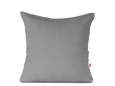 Poszewka 40x40 muślinowa szara Matex