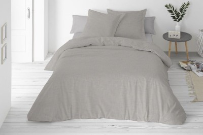 Pościel 160x200 lniana oliwkowa Matex w pudełku z trokami