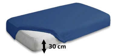 Wysokie prześcieradło Jersey 220x200x30 Premium z gumką granatowe Matex