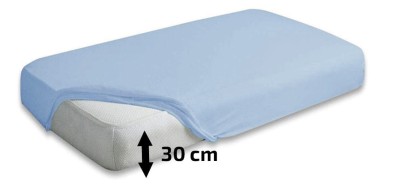 Wysokie prześcieradło Jersey 90x200x30 Premium z gumką jasnoniebieskie Matex