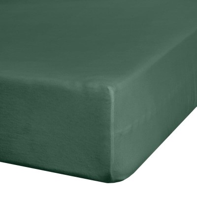 Wysokie prześcieradło 90x200+25cm bawełna jersey ciemnozielone Eurofirany
