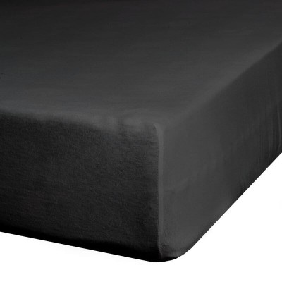 Wysokie prześcieradło 120x200+25cm bawełna jersey czarne Eurofirany