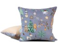 Poszewka 50x50 bawełniana szare Świąteczne chwile