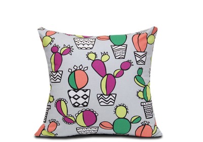 Poszewka 40x40 dekoracyjna Kaktusy  - bawełniana