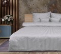 Pościel adamaszkowa szara popielata w paski hotelowa 160x200 satynowa