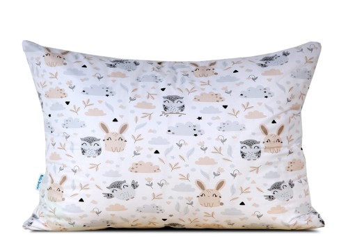 Poszewka na łóżko niemowlęce w sówki i króliczki podłużna 40 x 60