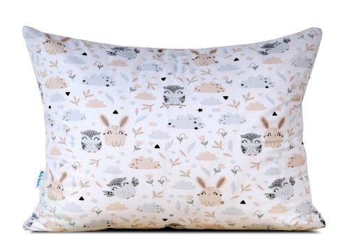 Poszewka sowa i królik 50 x 60 bawełna do łóżeczka