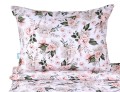 Pościel 200x140 biała w różowe kwiaty peonie