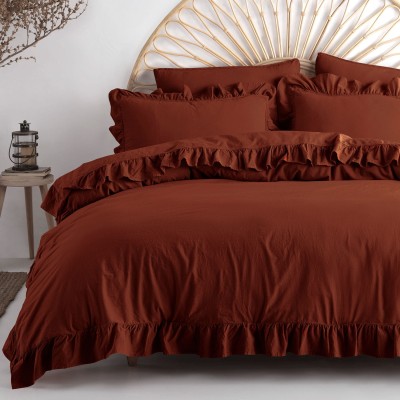 Pościel 160x200 bawełniana z falbanami Smoke Pablica w pudełku