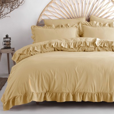 Pościel 220x200 bawełniana z falbanami Soybean w pudełku