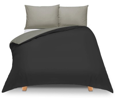 Pościel 150x200 dwustronna Duale czarno-szara z torbą