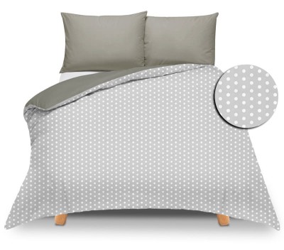 Pościel 150x200 dwustronna Duale szara w kropki-szara z torbą