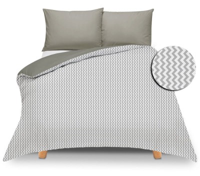 Pościel 150x200 dwustronna Duale zygzak-szara z torbą