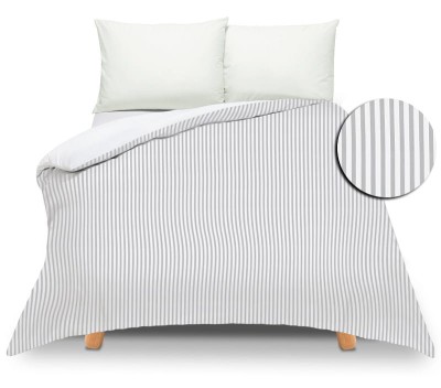 Pościel 150x200 dwustronna Duale paski-biała z torbą