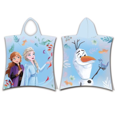 Ręcznik ponczo z kapturem 50x115 Kraina Lodu bawełniany dziecięcy