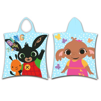 Ręcznik bawełniany ponczo z kapturem 50x115 Królik Bing dziecięcy