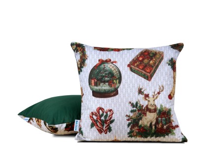 Poszewka 40x40 bawełniana Zielony Świąteczny Blask